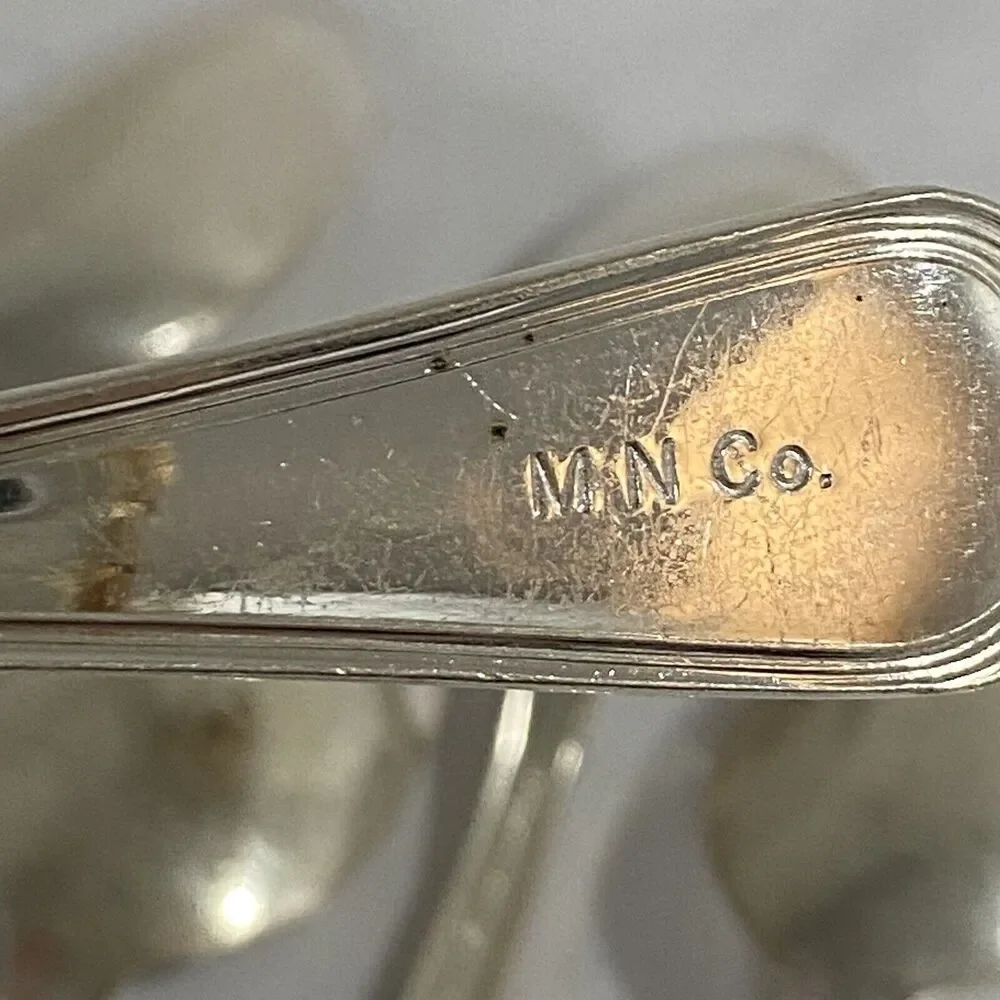 Silverplate teaspoons set (6) International Silver hallmarked MN & Co vintage